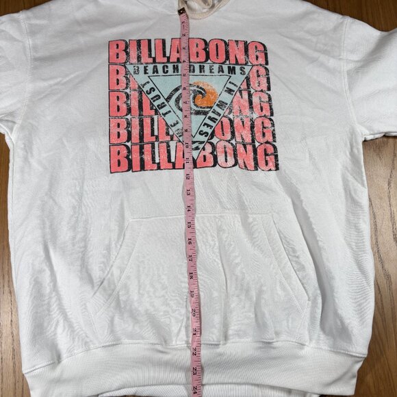 Billabong Hoodie White Graphic Surf Logo Beach Dreams Pullover – Size L - Picture 8 of 8